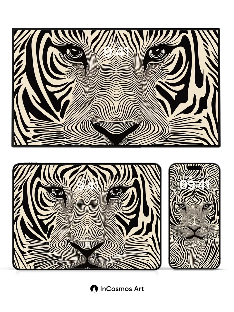 Zenith Tiger Wallpaper with Hypnotic Lines