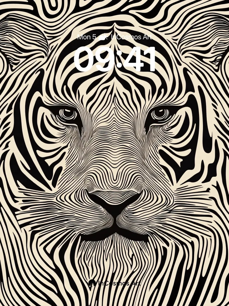 Zenith Tiger Wallpaper with Hypnotic Lines