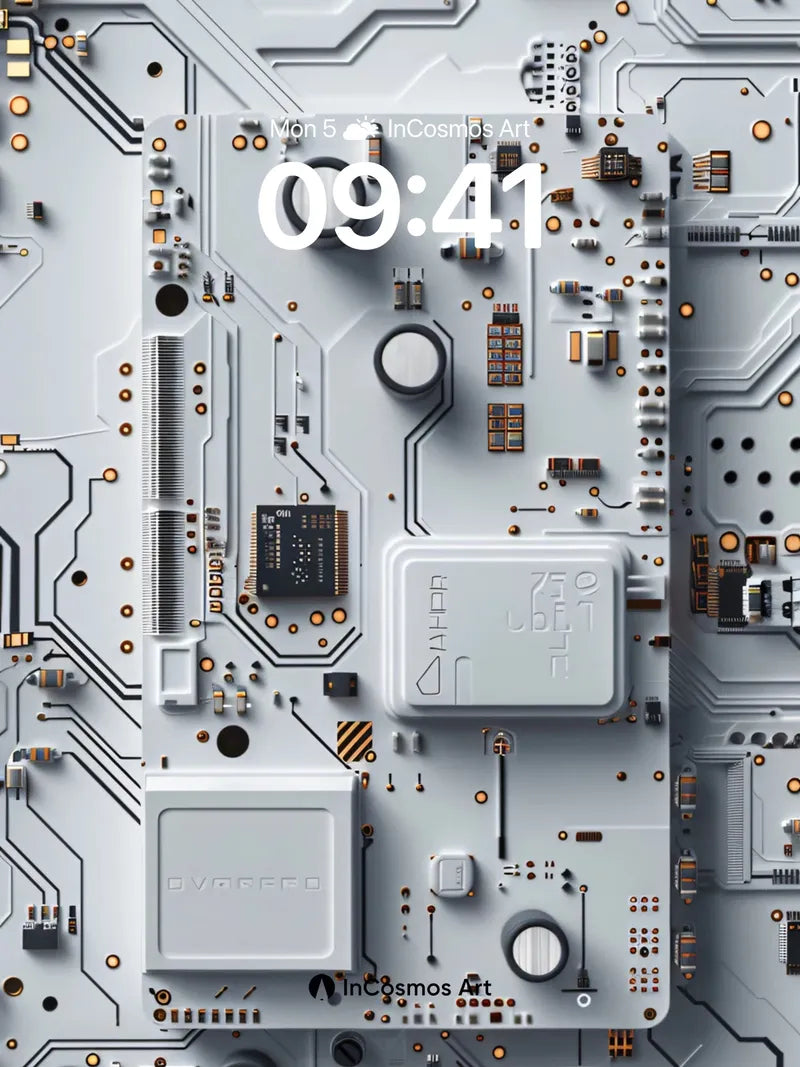 Circuit Pulse Wallpaper with Hidden Codes