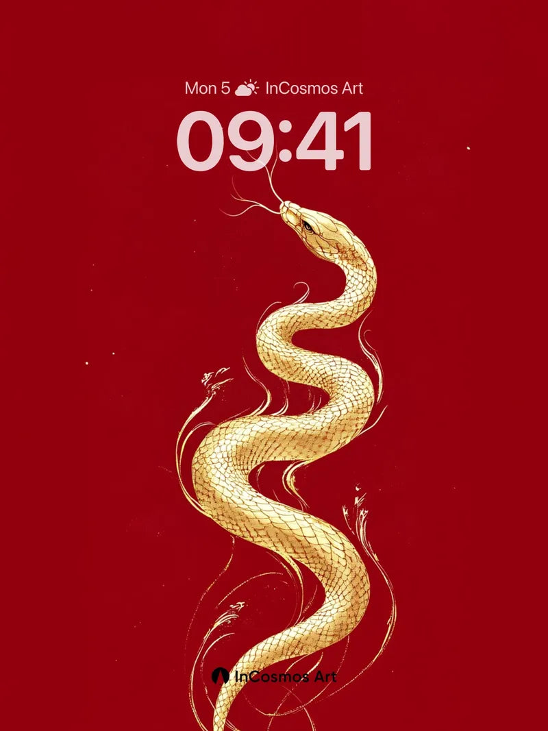 Golden Serpent Wallpaper with Mythic Grace wallpaper for iPhone, iPad & Mac