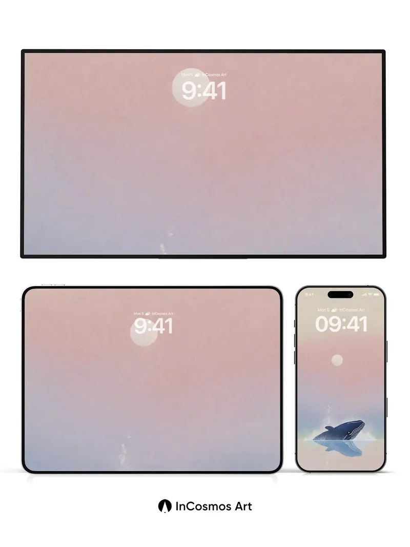 Serenity Whale Wallpaper with Celestial Breath