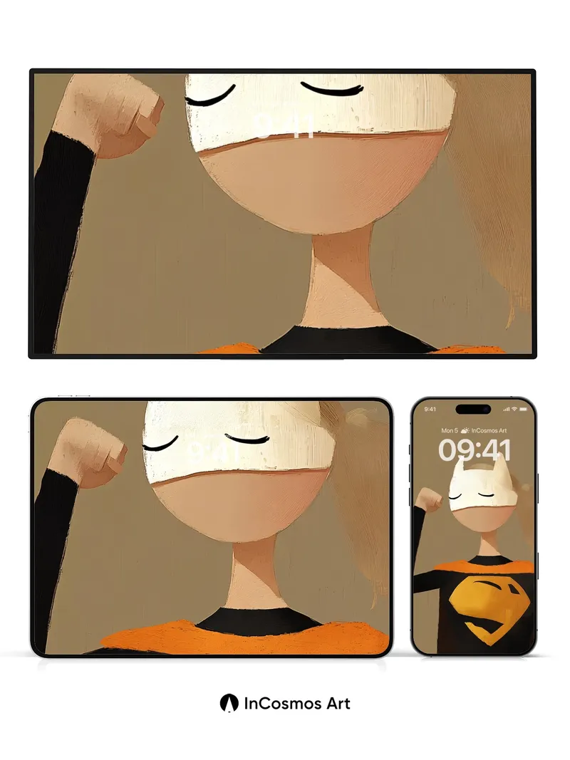 Serene Superhero Wallpaper with Closed Eyes