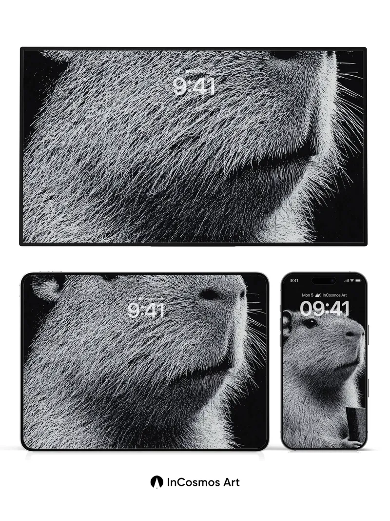 Whispering Fur Wallpaper with Hidden Lines