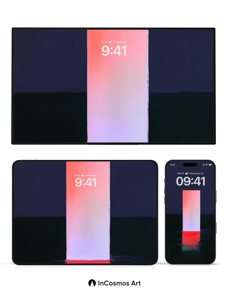 Serene Monolith Wallpaper with Reflective Water