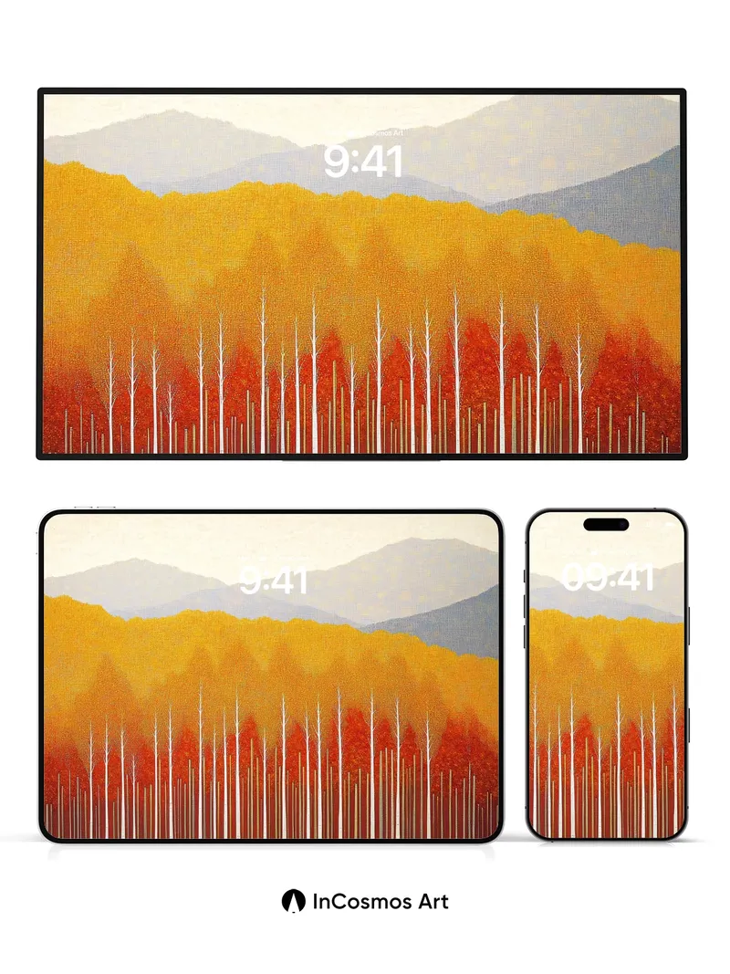 Autumn Hush Wallpaper with Whispering Trees