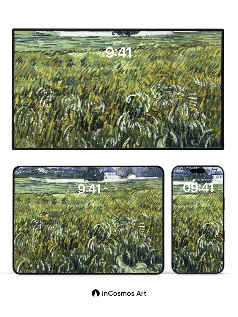 Whirlwind Wheatfield Wallpaper with Van Gogh's Touch