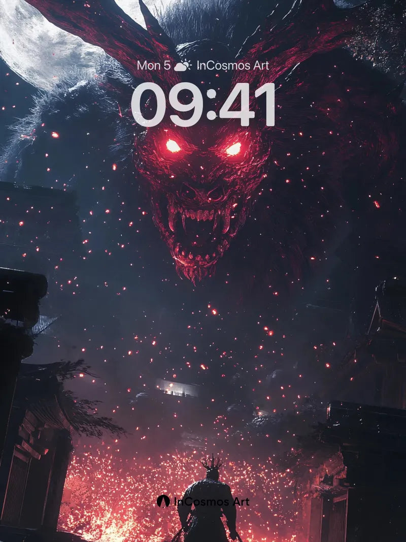 Crimson Abyss Wallpaper with Fiery Ashes