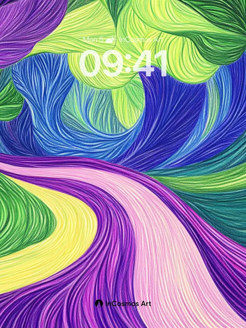 Surreal Garden Wallpaper with Living Color Veins