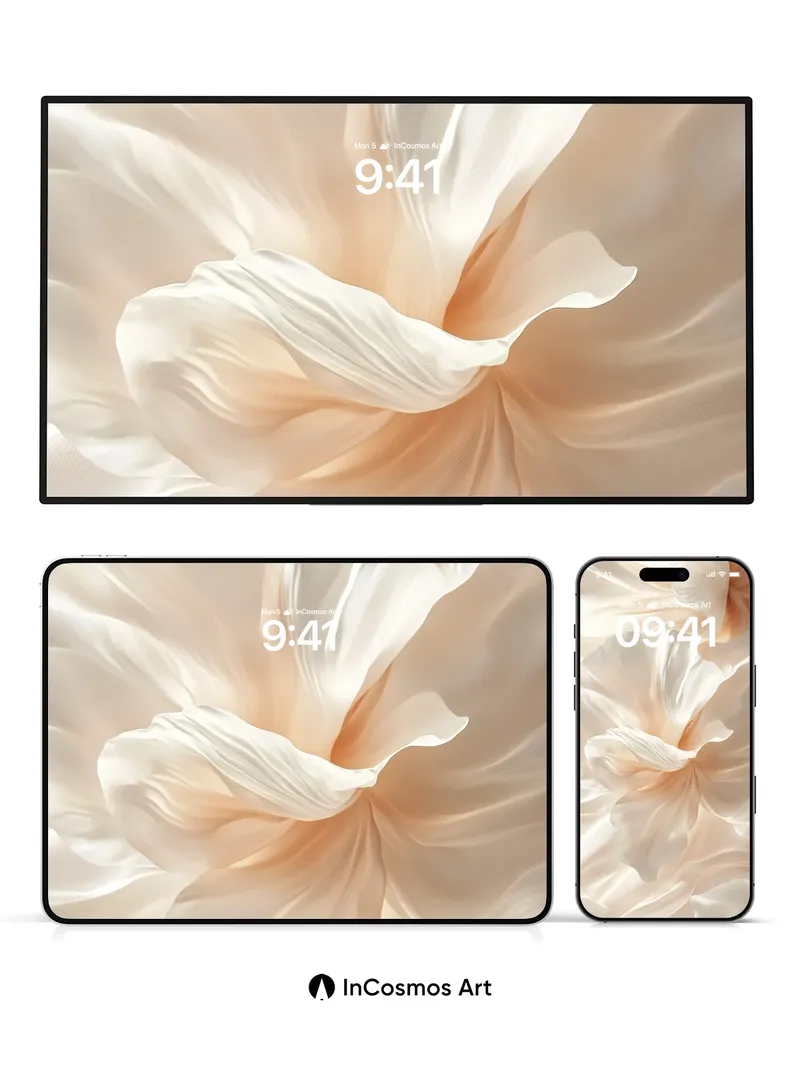 Silken Bloom Wallpaper with Soft Light Veil