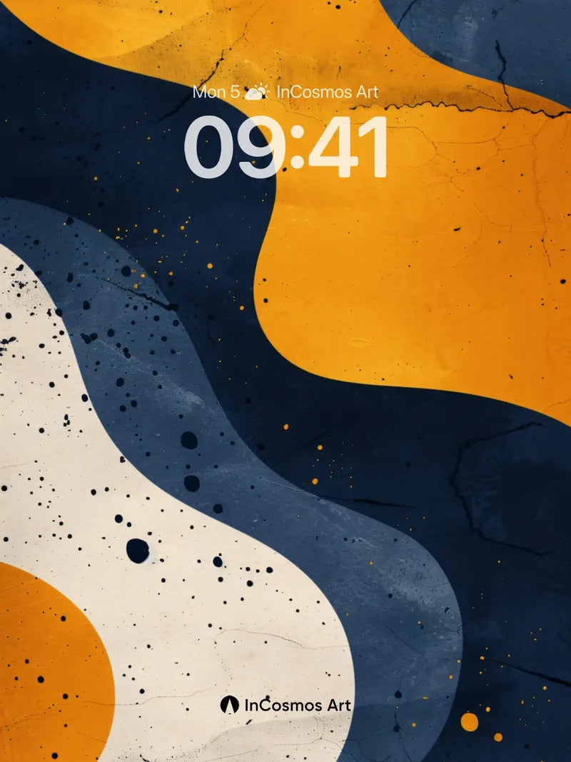 Cracked Earth Wallpaper with Floating Gold Dots