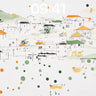 Serene Ink Village Wallpaper with Floating Dots wallpaper for iPhone, iPad & Mac