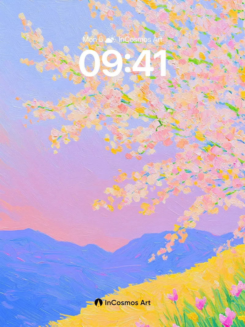 Serenity in Petal Drift Wallpaper with Horizon Hues