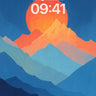 Warm Horizon Gradient Wallpaper with Layered Peaks wallpaper for iPhone, iPad & Mac