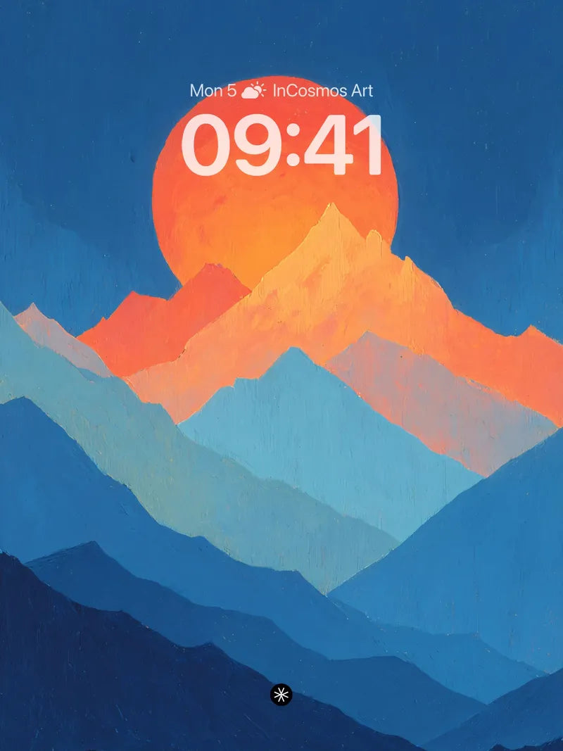 Warm Horizon Gradient Wallpaper with Layered Peaks wallpaper for iPhone, iPad & Mac