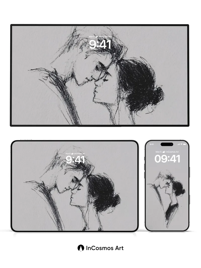 Whispering Shadows Wallpaper with Charcoal Embrace