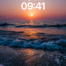 Crimson Horizon Wallpaper with Golden Foam Trails wallpaper for iPhone, iPad & Mac