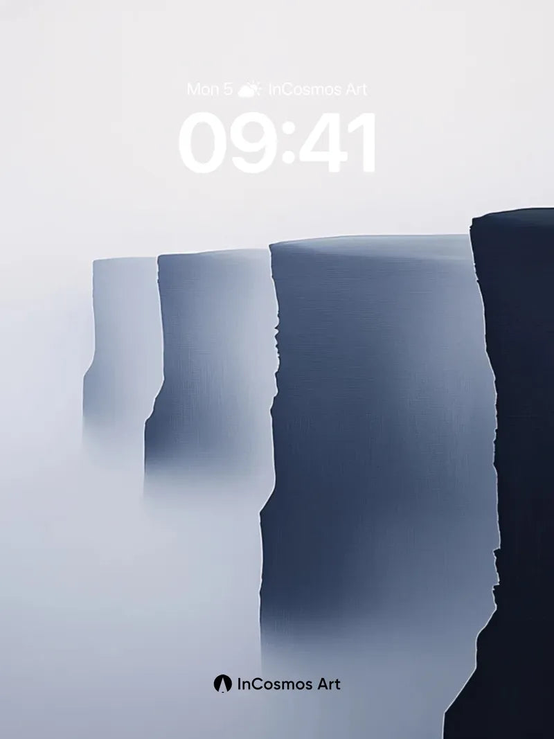 Serenity Cliff Wallpaper with Fog Veil