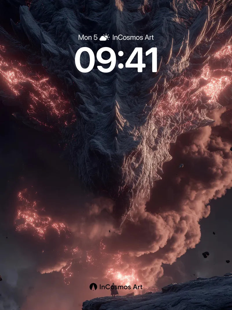 Ethereal Dragonfire Wallpaper with Celestial Gaze