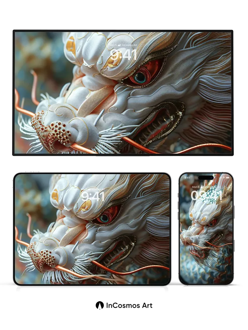 Celestial Dragon Wallpaper with Living Scales