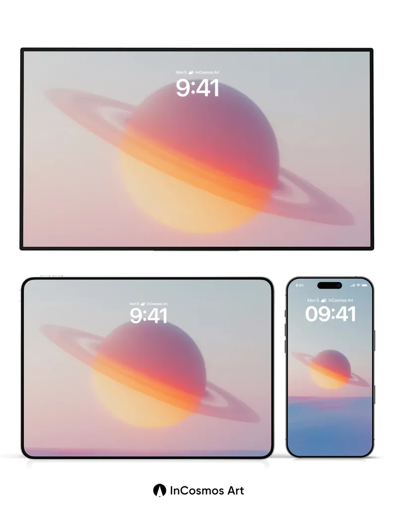 Serenity Saturn Wallpaper with Ethereal Rings