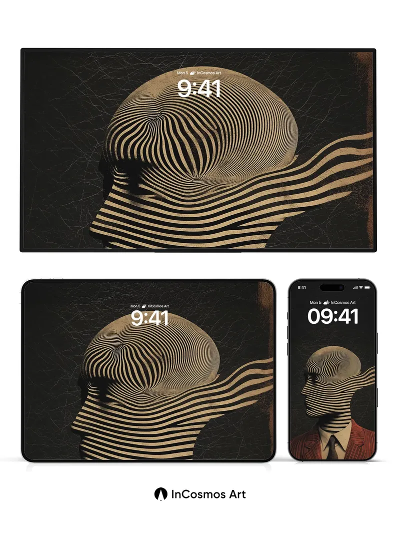 Surreal Stripe Wallpaper with Warped Form