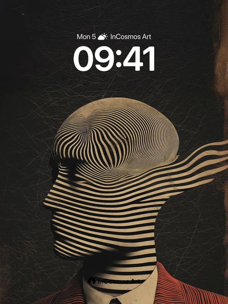 Surreal Stripe Wallpaper with Warped Form