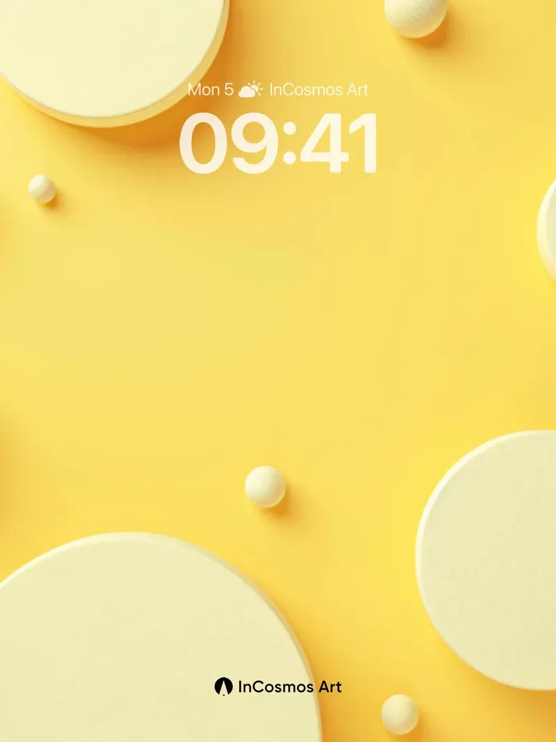 Golden Hush Wallpaper with Floating Circles