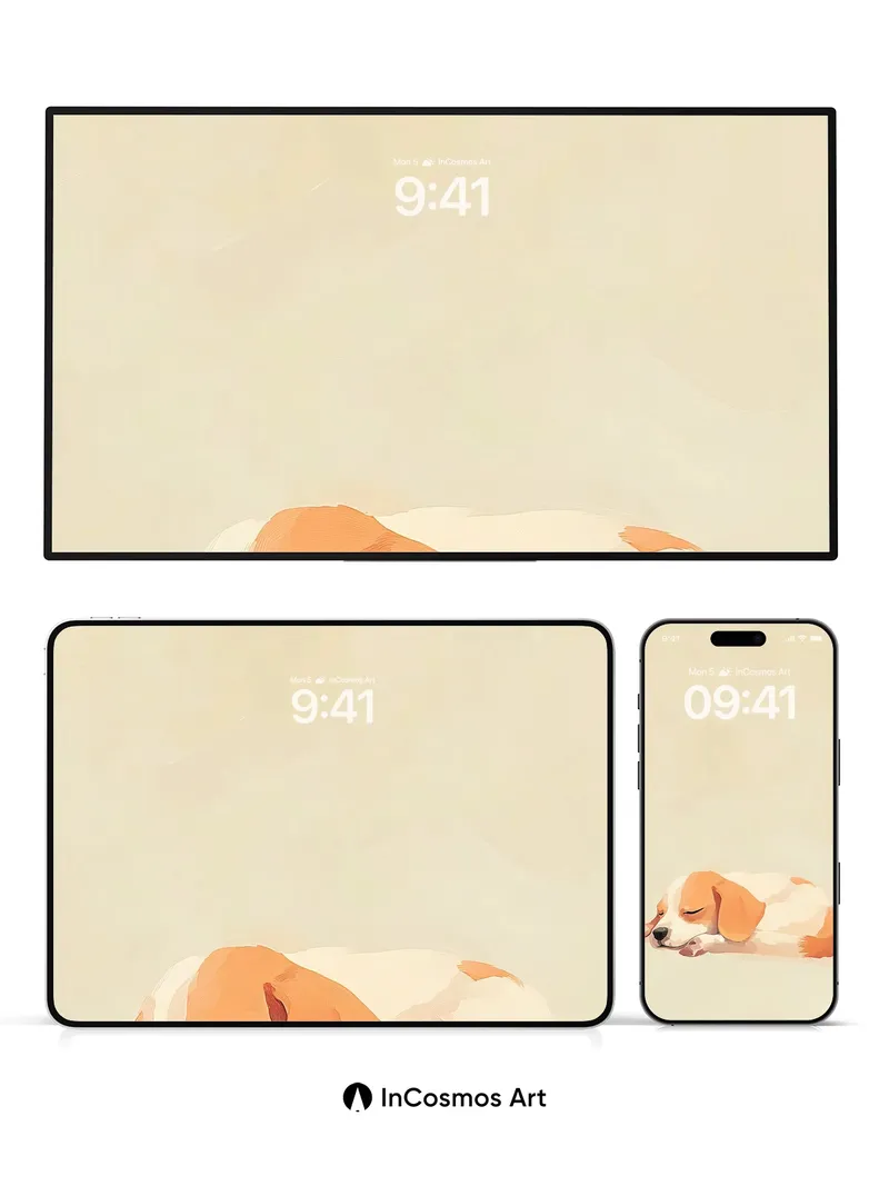 Serenity Pup Wallpaper with Gentle Hues