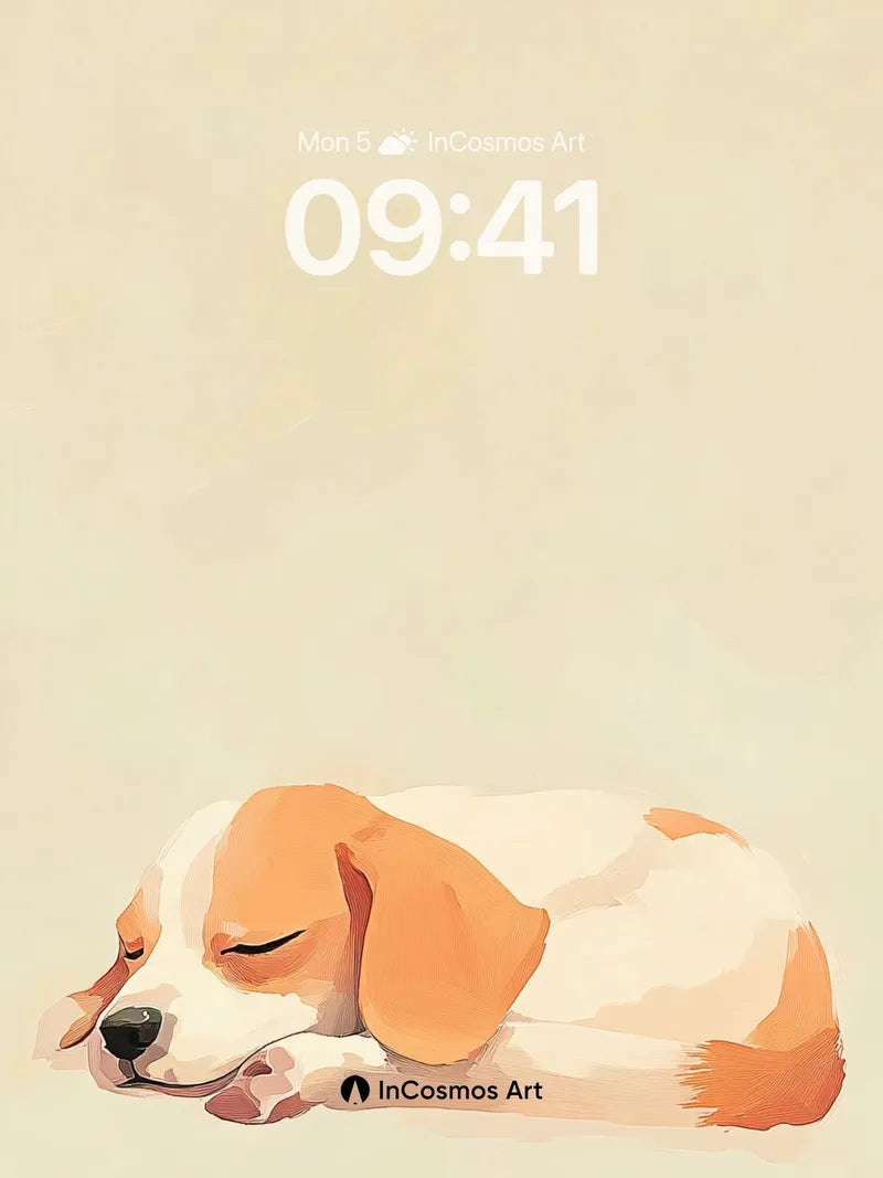 Serenity Pup Wallpaper with Gentle Hues