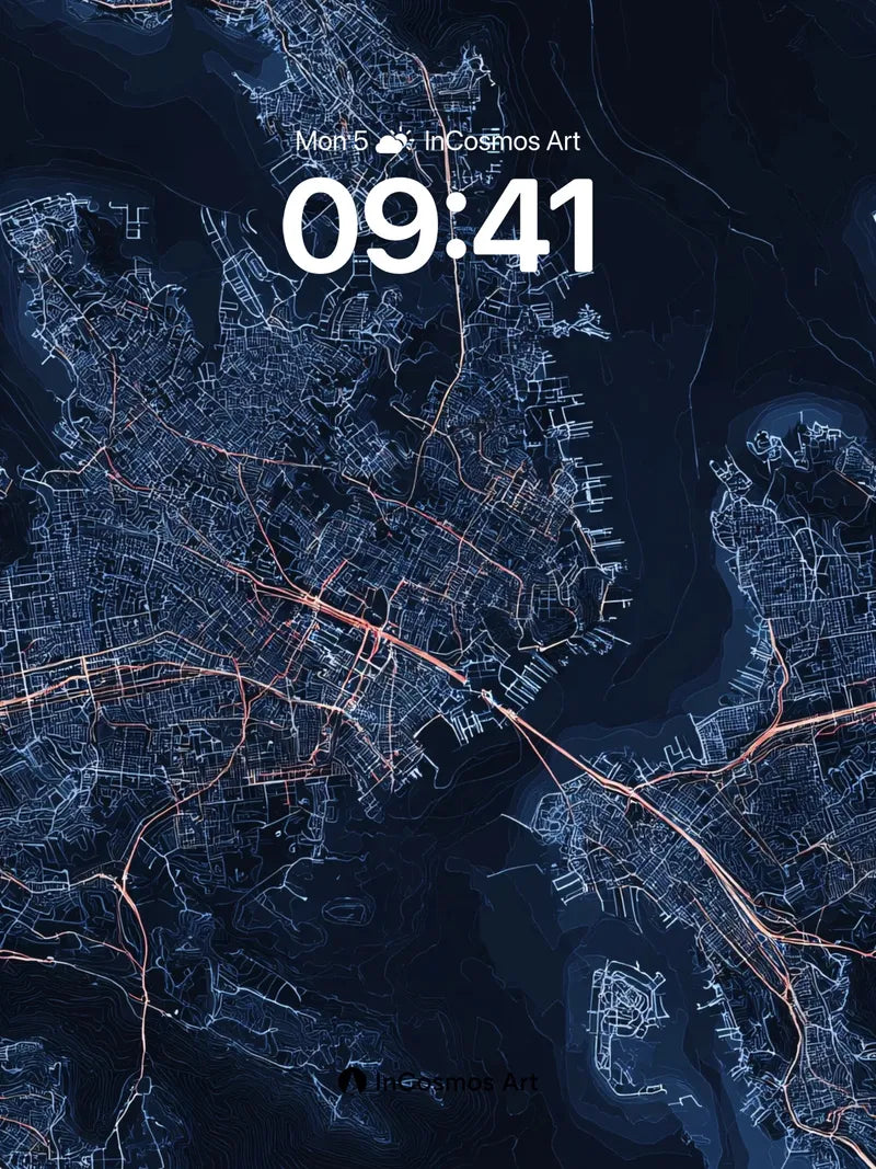 Neon Vein Wallpaper with City Pulse