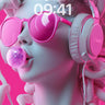 Bubblegum Serpent Wallpaper with Neon Headphones wallpaper for iPhone, iPad & Mac