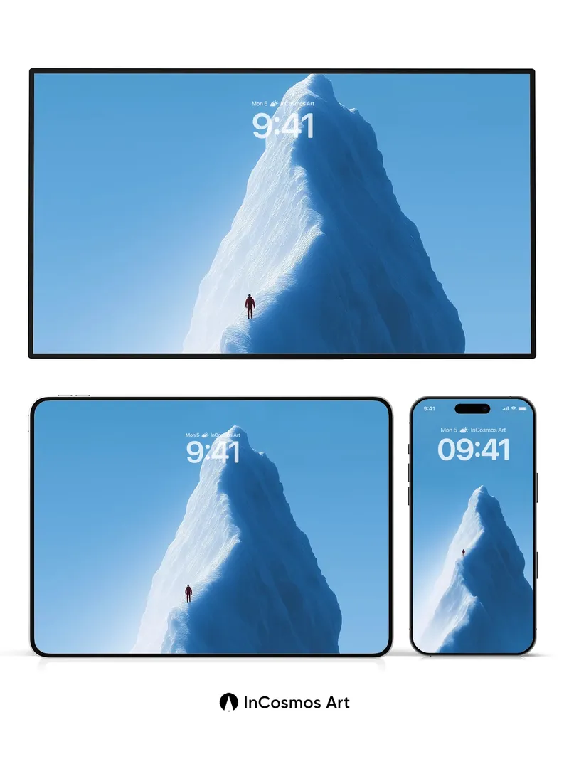 Solitary Summit Wallpaper with Frozen Light