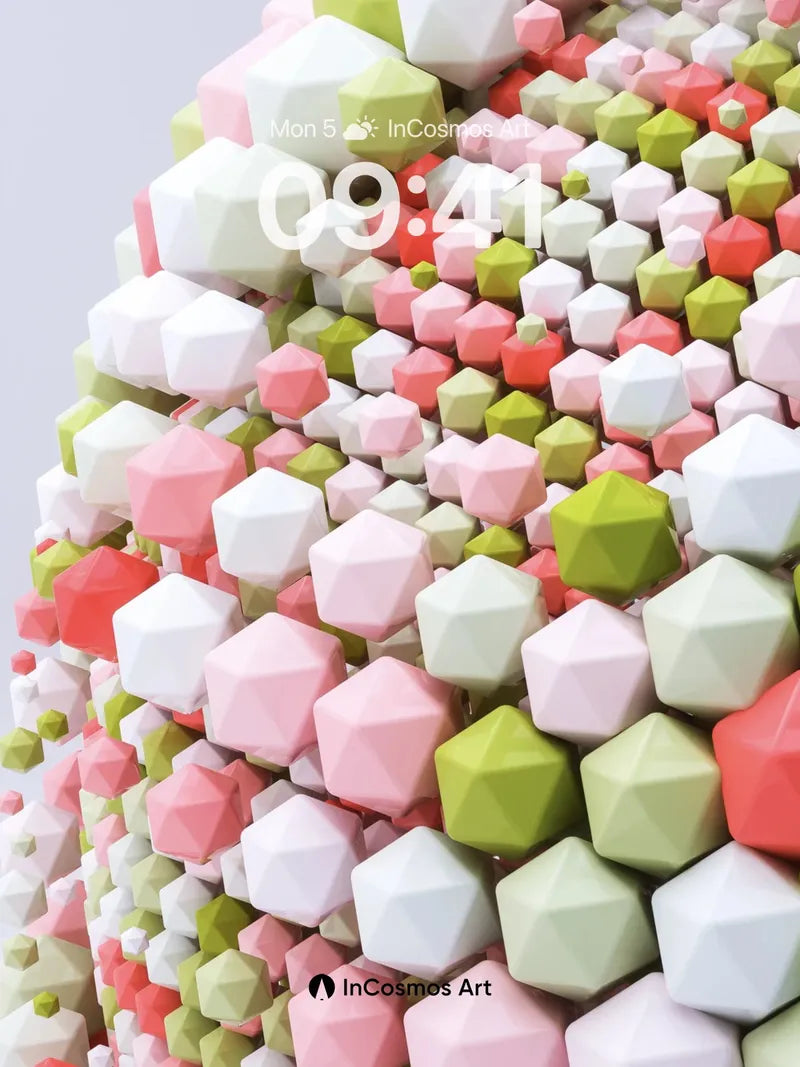 Soft Geometry Wallpaper with Polished Facets