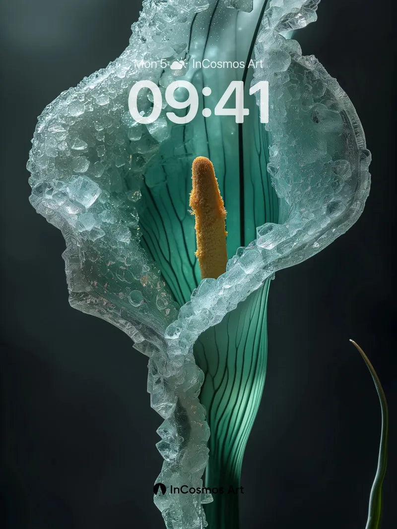 Frost Veil Wallpaper with Frozen Petal wallpaper for iPhone, iPad & Mac