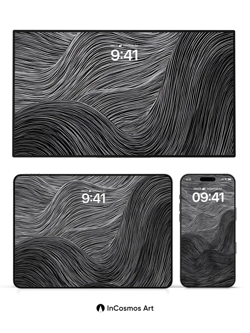 Silken Wave Wallpaper with Shadowed Depth