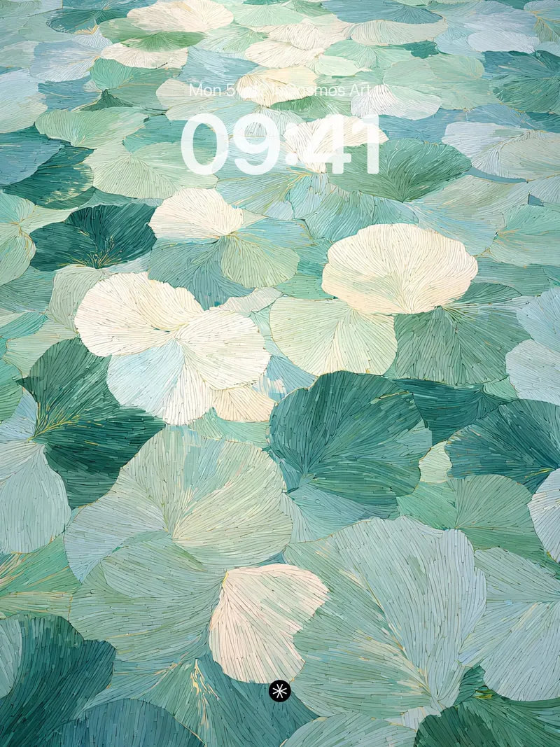 Serene Lily Pond Wallpaper in Soft Light wallpaper for iPhone, iPad & Mac