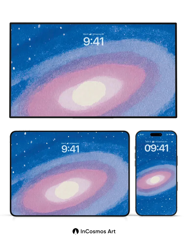 Soft Pink Nebula Wallpaper with Starry Haze