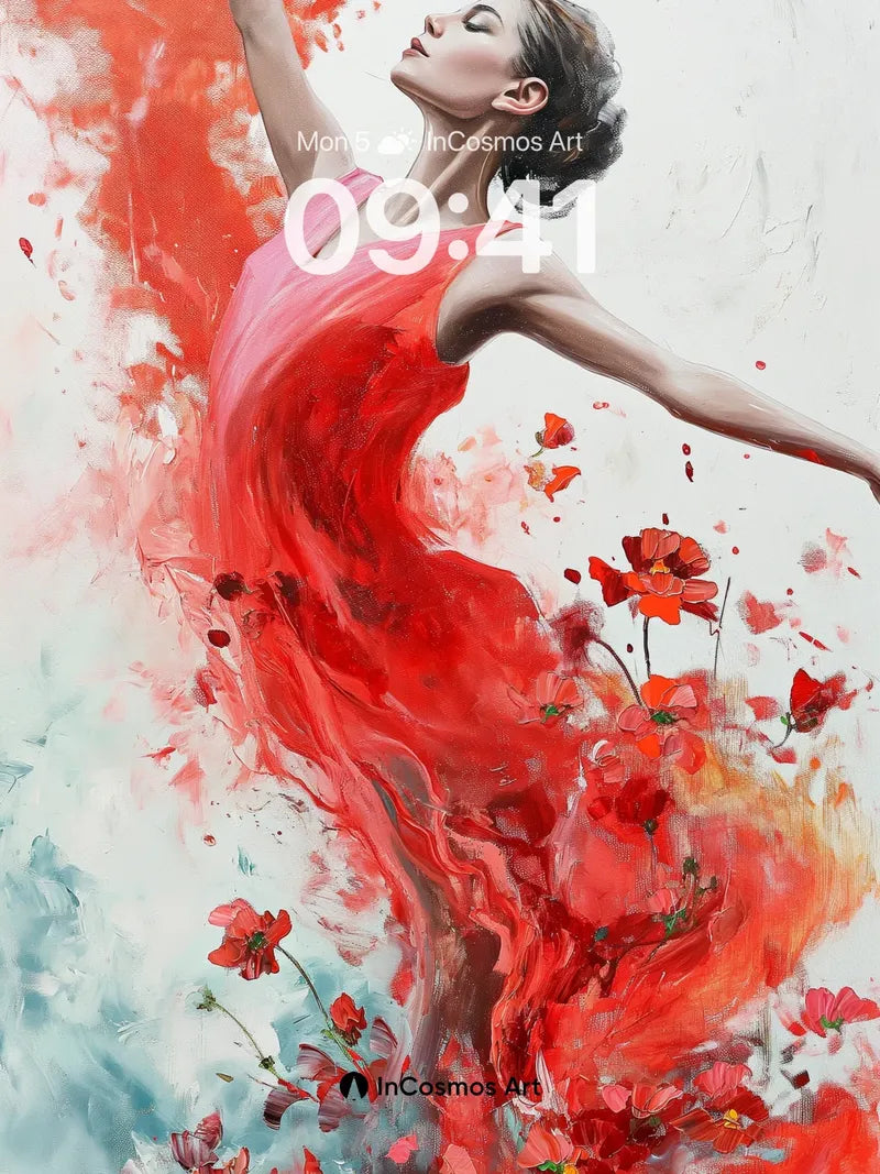 Crimson Dance Wallpaper with Petal Storm wallpaper for iPhone, iPad & Mac