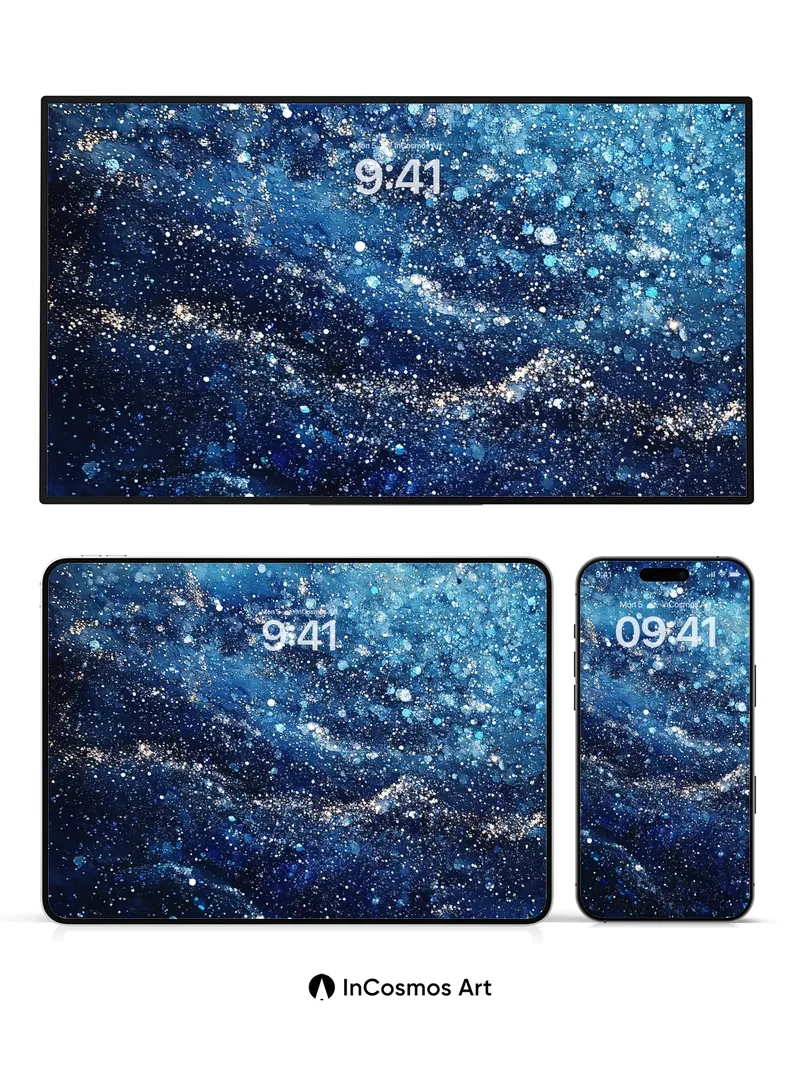 Cosmic Whisper Wallpaper with Starlit Veils