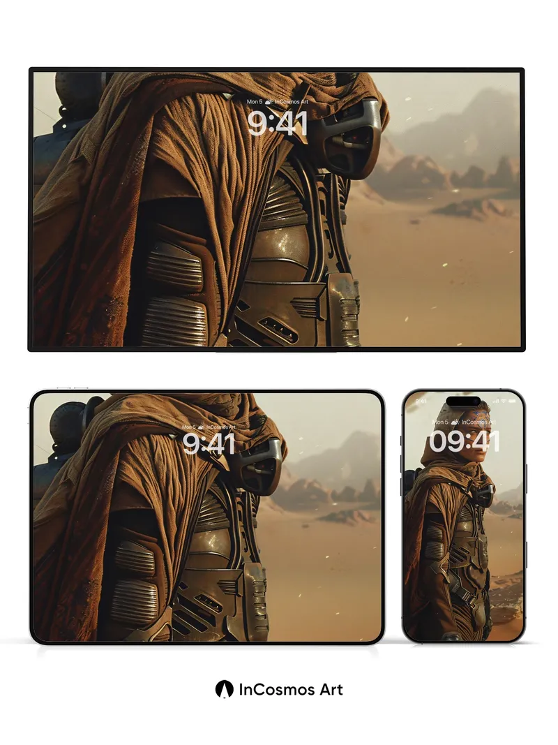 Desert Sentinel Wallpaper with Blue Veil