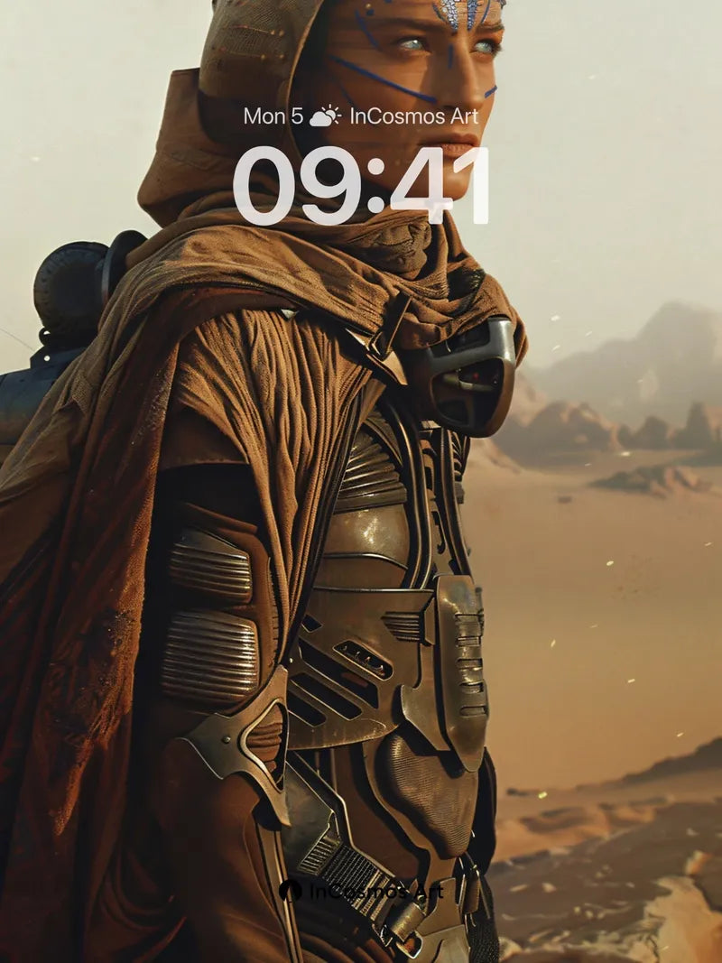 Desert Sentinel Wallpaper with Blue Veil