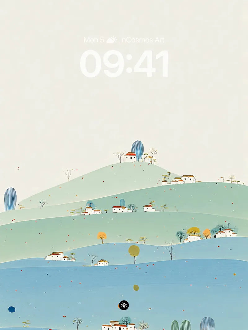Layered Hillside Landscape Wallpaper 4K for iPhone Lock Screen wallpaper for iPhone, iPad & Mac