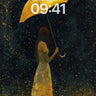 Golden Reverie Wallpaper with Starlit Umbrella wallpaper for iPhone, iPad & Mac