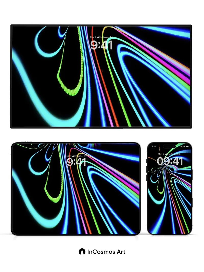 Neon Labyrinth Wallpaper with Electric Veins