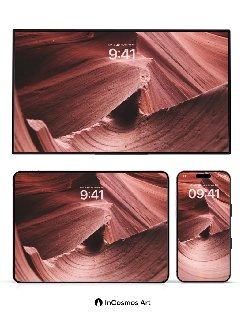 Sedimentary Hush Wallpaper with Light-Carved Canyons