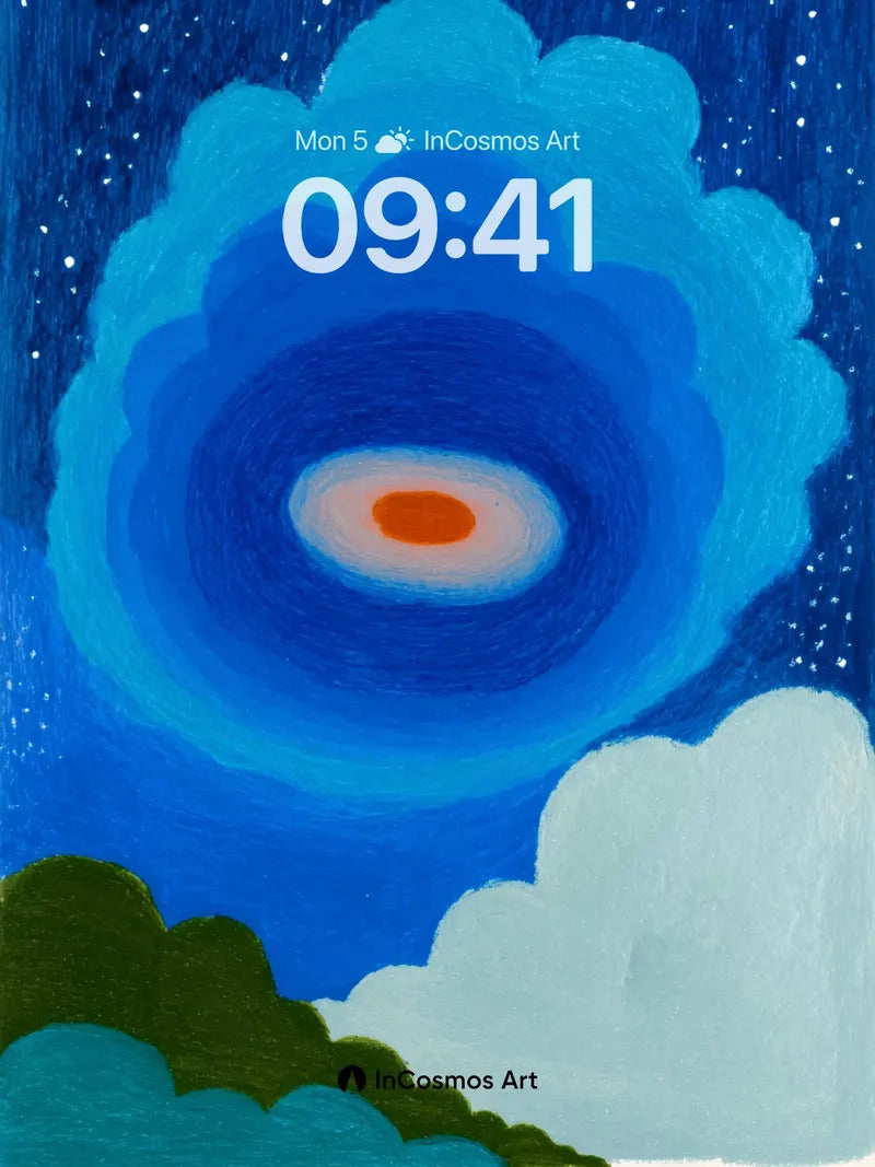 Midnight Bloom Wallpaper with Starry Halo wallpaper for iPhone, iPad & Mac