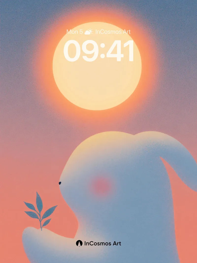Serene Hare Wallpaper with Celestial Glow