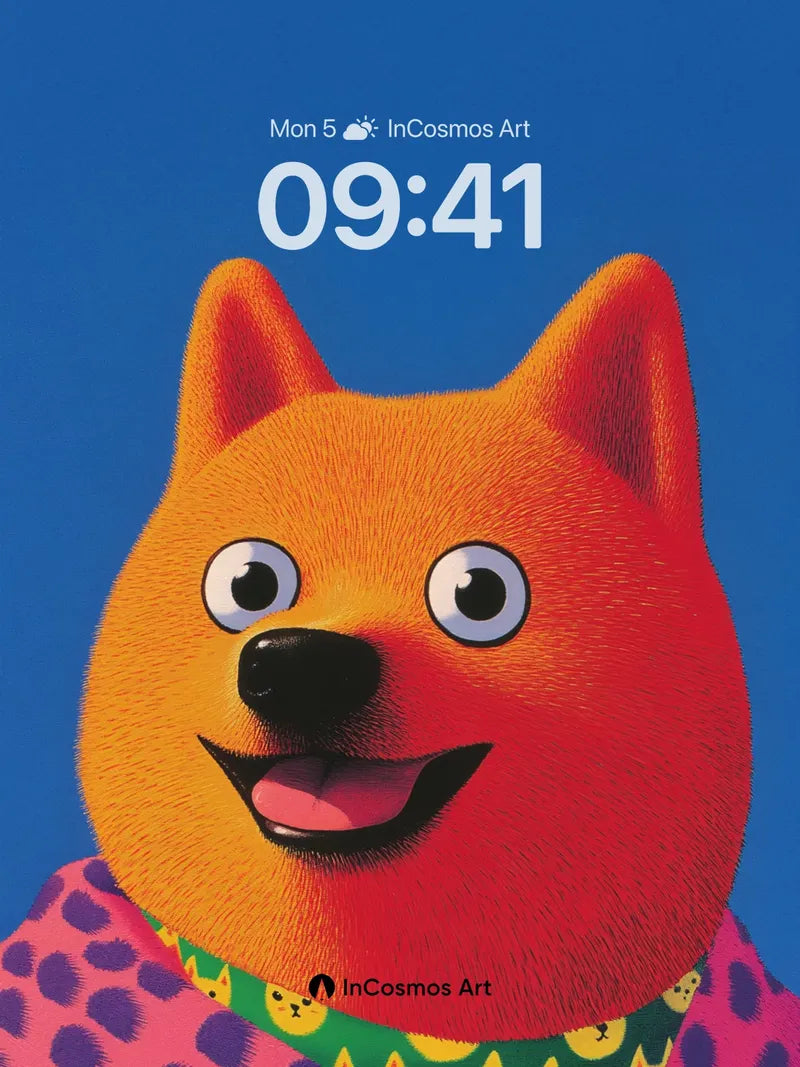 Playful Shiba Wallpaper with Polka-Dot Scarf wallpaper for iPhone, iPad & Mac