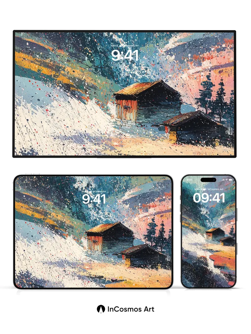 Snowfall Echo Wallpaper with Chalet Whispers