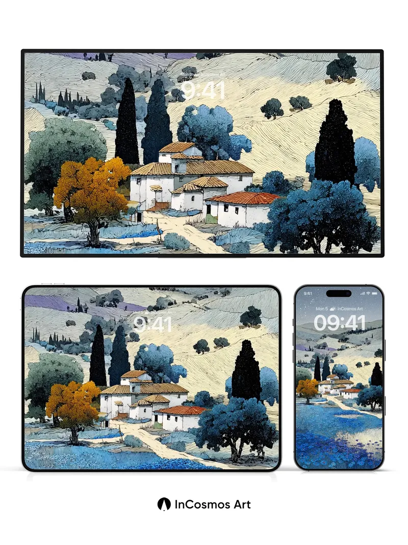 Starry Stillness Wallpaper with Tuscan Whispers